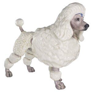 Edward Boehm 1950s French Poodle Figurine White Rare Collectible 8" Tall *FLAWS*